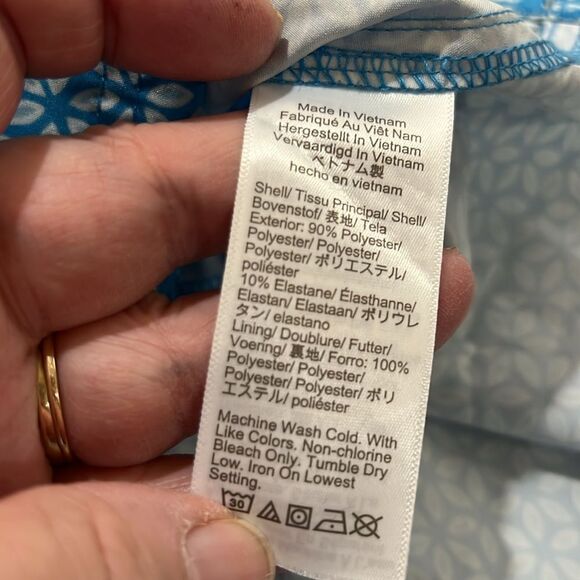 J. Crew Factory CA350 Blue 8" printed swim trunk size large NWT - Picture 10 of 11